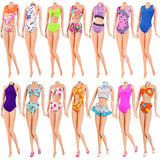 Unicorn Element 53 Pcs Doll Clothes and Accessories, 2 Casual Clothes 5 Fashion Skirts 5 Mini Dresses 4 Bikini Swimsuits 10 Shoes 18 Travel Set 10 Doll School Supplies Fit for 11.5 Inch Dolls