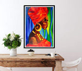5D Diamond Painting African American, Paint with Diamonds DIY Diamond Art African American Exotic Woman Sexy, Diymood painting by Number Kits Full Drill Rhinestone for Home Wall Decor 12x16inch
