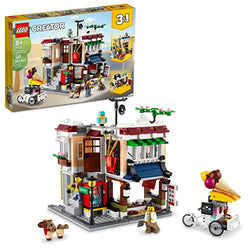 LEGO Creator 3in1 Downtown Noodle Shop 31131 Building Toy Set for Boys, Girls, and Kids Ages 8+; Features a Townhouse, Bike Shop or Arcade (569 Pieces), Multicolor