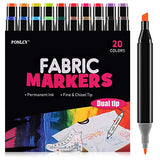Fabric Markers Pens Permanent 20 Colors,Fabric Paint Art Markers Set with Dual Tips,Safe Graffiti Makers for Cloth Canvas Bags Shoes T-Shirts