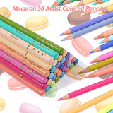 H & B 50 Pastel Colored Pencils Set,Macaron Colored Pencils for Adult Coloring,Professional Oil Based Colored Pencils,Art Pencils,Drawing Pencils for Artists Sketching Shading