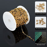 UMAOKANG 16.4 Feet Gold Chain for Jewelry Making Golden Black Ball Bead Link Chain Roll Necklace Anklet DIY Jewelry Supplies with Lobster Clasps and Jump Rings Bulk