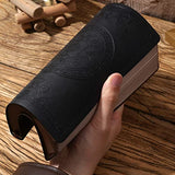 3 Pack Leather Vintage Journal for Men Soft Cover 256 Lined Pages Notebook 180 Lay Flat for Writing Travel Diary, 5.7'' x 8.3'', Black