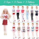 95Pcs Doll Clothes and Accessories Including Princess Dresses Sequins Dresses Suspender Dress Tops & Pants Bikinis Handbag Shoes Jewelry Accessories Random Style for 11.5 inch Girl Doll