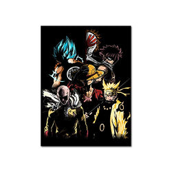 PENGDA Nordic Canvas Wall Art for Naruto Fairy Tail Japan Anime Painting Printed on Canvas for Home Decor Living Room Bedroom Unframed 24x32 inches
