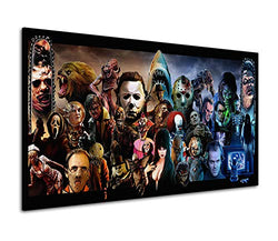 RINWUNS Canvas Wall Art Classic Horror Movies Wall Painting Character Collection Prints on Canvas Giclee Artwork Gift for Horror Fans Poster Modern Home Decor for Living Room Bedroom-12x18inch(Framed)