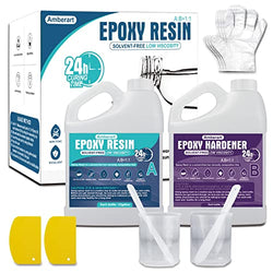 Clear Table Top Epoxy Resin Kit－1 Gallon(64oz Resin + 64oz Gallon Hardener), Clear for Jewelry, Countertop, Crafts, & Art Resin Molds, Self Leveling with Gloss, UV & Heat Resistant Epoxica
