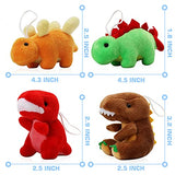 16 Pack Plush Dinosaurs, Mini Dinosaur Figures Assortment Keychain Toy, Soft Dino Stuffed Animal Set Gifts for Kids, Great for Stocking Stuffers, Doll Machine, Toddler Party Favors, Valentine Bulk