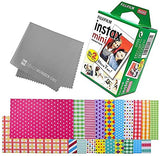 Fujifilm Instax Mini Link Smartphone Printer + Fujifilm Instax Mini Instant Film (20 Sheets) Bundle with Sturdy Tiger Stickers + Deals Number One Cleaning Cloth (Dusky Pink)