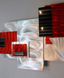 Statements2000 Silver, Red, & Black Geometric Abstract Wall Sculpture - Modern Metal Art - Contemporary Home Accent Decor Hanging Office Art - Red Bird by Jon Allen