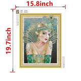 Hibah DIY 5D Diamond Painting Special Shape Diamond Mosaic Set, Cross Stitch Rhinestones Europe and The United States Modern Beauty Embroidery Painting 16x20 inches