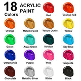 Shuttle Art Acrylic Paint, 18 Colors Acrylic Paint Bottle Set (240ml/8.12oz), Rich Pigmented Acrylic Paints, Bulk Painting Supplies for Artists, Beginners and Kids on Rocks Crafts Canvas Wood Ceramic