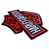 Harley Davidson Patch Orange Bar & Shield XL 7.28” x 5.59” Sew on or Iron on Embroidered DIY