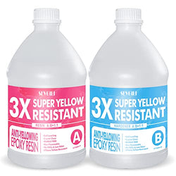 SEVGILI 3X Super Anti-Yellowing Epoxy Resin Kits 1 Gallon, Crystal Clear Epoxy Resin Craft Resin Epoxy Resin, UV Resistance Safe Epoxy Resin for, Art Casting Resin,Jewelry Making, DIY, Resin Molds