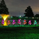 YiFi-Tek Outdoor Stake 3 Pack with 12 Lily Flower, Multi-Color Changing LED Solar Decorative Lights