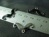 6 Pcs of Mustache Black Enamel Charms Pendant Supplies (NS004)