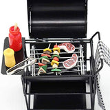 Dollhouse Miniature Barbecue Furniture BBQ Grill Set Pretend Play Roasting Oven for Fairy Garden Life Scenes Decor 1Set