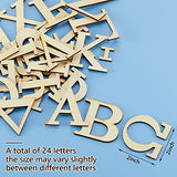 24 Pieces Wooden Greek Letters Single Layer Unfinished Wood Greek Alphabets Greek Wood Letters for DIY Arts and Crafts Home Decorations Making, 2 Inch