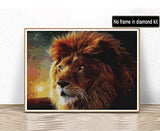 Kaliosy 5D Diamond Painting Lion by Number Kits, Paint with Diamonds Art Animal DIY Full Drill, Crystal Craft Cross Stitch Embroidery Decoration 30x40cm（12x16inch）