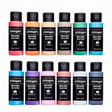 KINGART Studio Acrylic Craft Paint, 60ml Bottle, Set of 12 Metallic Colors