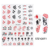 Valentines Day Nail Stickers, 3D Self-Adhesive Metallic Red Valentines Nail Art Decals Rose Kiss Love Angel Heart Eifel Tower Valentine Nail Sticker for Nail Art Design DIY Nail Decoration for Women Girls 3 Sheets