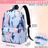 Lohol Lightweight Galaxy Backpacks for Teen Girls & Women, Water Resistance Daypack for Travel, School (Tie dye Blue)