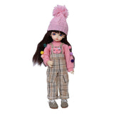 MDSQ 1/6 SD Dolls 26Cm Ball Jointed Doll DIY Toys Action Figure with Full Set Clothes Shoes Brown Hair Wig Makeup,Best Gift for Girls New Year's Gift