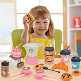Ynybusi Tea Party Set for Little Girls, Kids Play Kitchen Accessories- Girls Pretend Toy Tea Set & Coffee and Cooking Playset, Gift for 3 4 5 Year Old Girls Boys Baby Child (C)