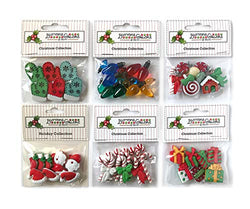 Buttons Galore 50+ Assorted Christmas Buttons for Sewing & Crafts - Set of 6 Button Packs - Candy