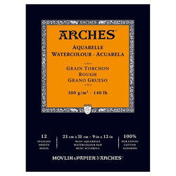 Winsor & Newton 1795102 Arches Watercolor Rough Paper Pad 140#, 12 Sheets