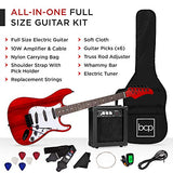 Best Choice Products 39in Full Size Beginner Electric Guitar Starter Kit w/Case, Strap, 10W Amp, Strings, Pick, Tremolo Bar - Cherry Red