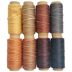 264 Yards 150D Leather Sewing Waxed Thread Cord for Leather Craft DIY, 1mm Diameter,8 Colors Thread