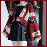 YZCM Bjd Doll Clothes, Wind Headdress, Dress, Kimono, Cardigan Jacket, Daily Suit, Suitable for Party Dress (No Doll),1/6