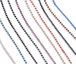 10 Yard 10 Colores Rhinestone Chain Clear Trim Sewing Craft 2mm Silver color (10 colores mixed)