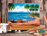 Keff Creations Professional Deluxe Painting Kit Contains all Painting supplies and accessories including paint tubes, table top easel, stretched canvas more. Great Painting Set for Beginners or Artist