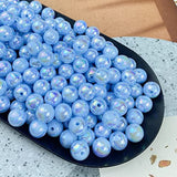 Pearl Beads,200pcs Pearl Beads for Crafts 10mm AB Colors Pearls for Jewelry Making Round Loose Pearl Beads with Hole for Necklaces Bracelets Earrings Jewelry Making Home Decoration(Light Blue AB)