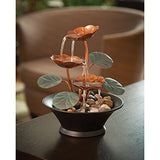 Bits and Pieces - Indoor Water Lily Water Fountain-Small Size Makes This A Perfect Tabletop