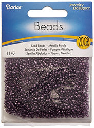 Darice Glass Seed Bead, Metallic Purple