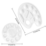 FineGood 6 Pcs Paint Tray Palettes, 3pcs Round, 3pcs Ellipse with Thumb Hole, Plastic Pallet for Kids Students Beginners - White
