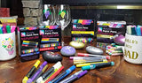 35 Metallic Acrylic Paint Pens, Double Pack of Both Extra Fine and Medium Tip, for Rock Painting, Mug, Ceramic, Glass, and Fabric Painting, Water Based Non-Toxic and No Odor