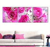 Amoy Art - The Butterfly with Pink Rose Flowers Modern Canvas Prints Stretched Artwork Abstract Pictures to Photo Paintings on Canvas Wall Art for Home Decorations Room Decor