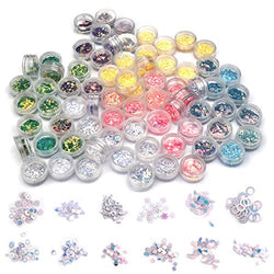 OBSEDE 14000Pcs Art Glitter Flat Supplies for Resin Jewelry Making, Colorful Stickers Accessories for Craft Decoration