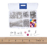 Beadthoven 1 Box DIY Jewely Finding Beads Kits with Round Acrylic Beads, Jewelry Findings Kits