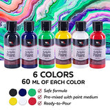 WA Portman 38 Pc Complete Acrylic Paint Pouring Kit - 6 60ml Bottles of Fluid Acrylic Paint With 2 Canvases & Other Paint Pouring Supplies - Acrylic Pouring Paint Kit - Silicone Paint Pouring Medium