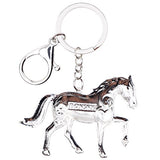 Enamel Metal Horse Key chains For Women Girls Gifts Car Purse Animal Pendant Charms toy (Brwon)