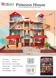ORILEDA Dollhouse Kit, Dreamhouse, Easter Gift, Princess Dollhouse with Furniture, Accessories, Elevator and Sky Garden, Easter Gifts for Girls, Easter Gifts for Kids, Easter Gifts for Teens