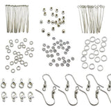 TOAOB Silver Jewelery Making Starter Kits findings Lobster Clasp Jump Rings Earring Hook Spacer