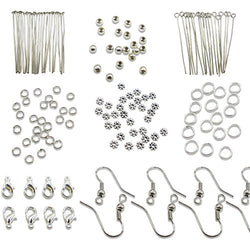TOAOB Silver Jewelery Making Starter Kits findings Lobster Clasp Jump Rings Earring Hook Spacer