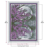 2 Pack 5D Full Drill Diamond Painting Kit,Moon Seaside Rhinestone Embroidery Paintings Pictures Arts Craft for Home Wall Decor, 12 X 16 Inch (2pcs Moon and Door)