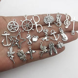 100g (about 100pcs) Craft Supplies Small Antique Silver Charms Pendants for Crafting, Jewelry